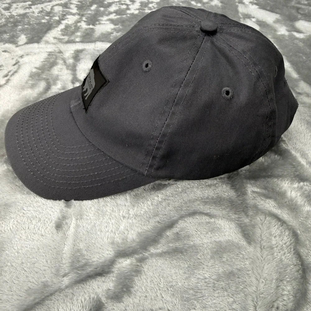 Buffalo Outdoors Mens Gray Cotton Baseball Cap Adjustable Dad Hat Logo Patch
